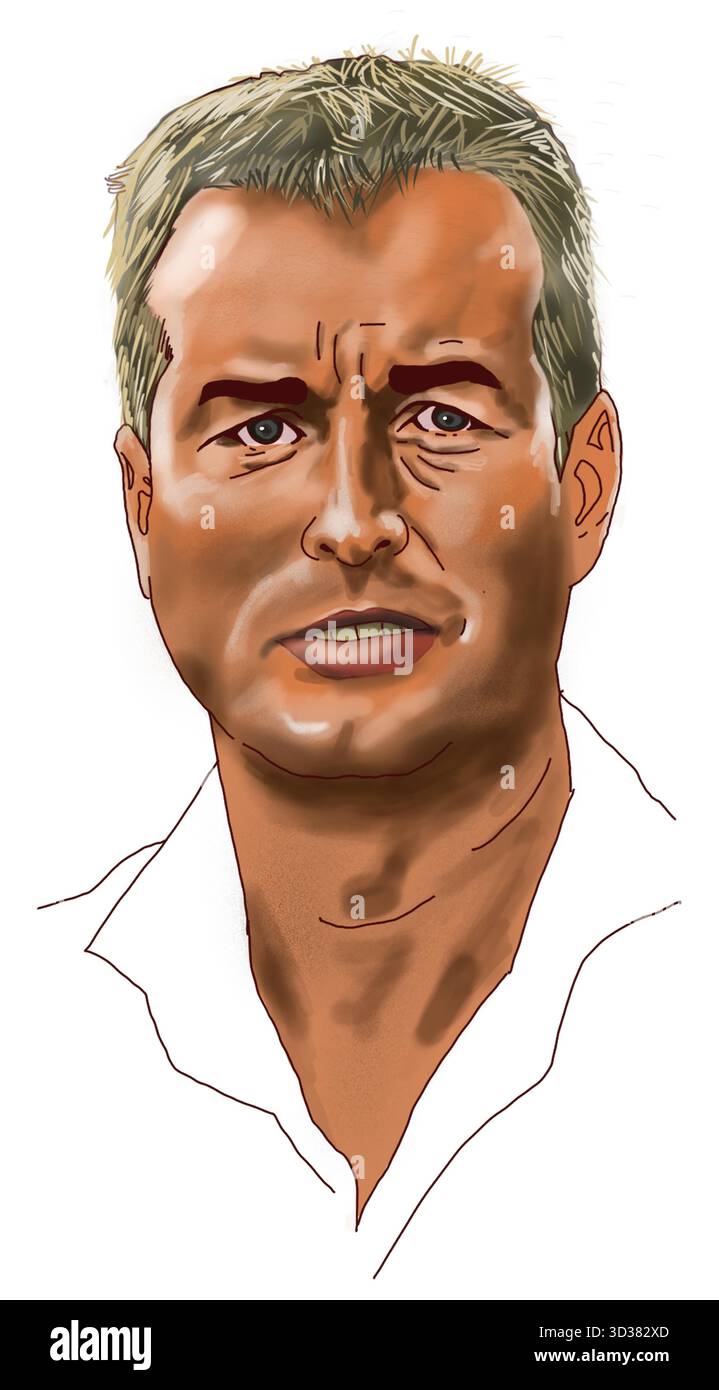 Kasper Hjulmand Portrait Illustration de Vecteur