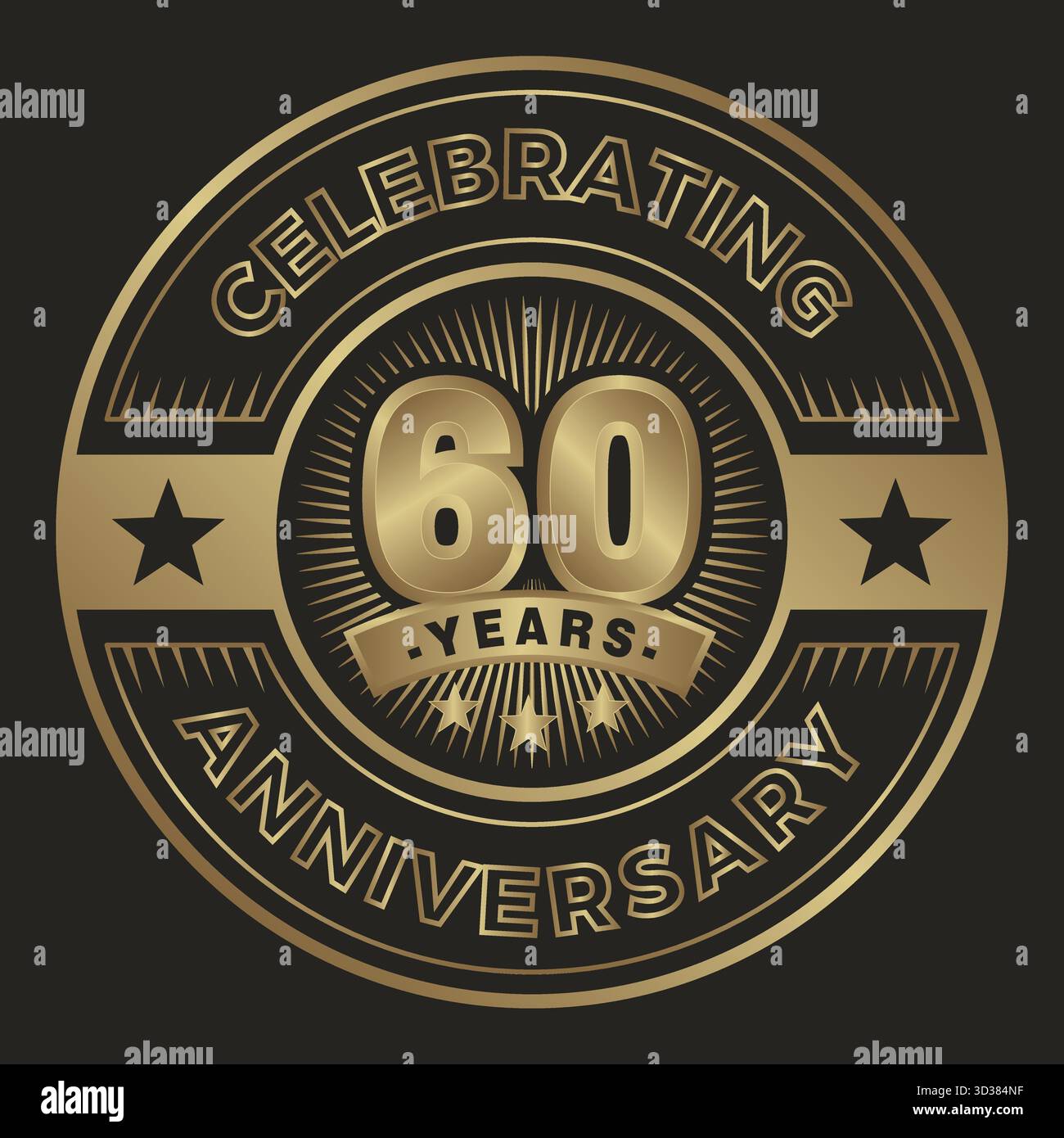 icône logo anniversaire de 60 ans. logo emblème du 60e anniversaire de célébration Illustration de Vecteur