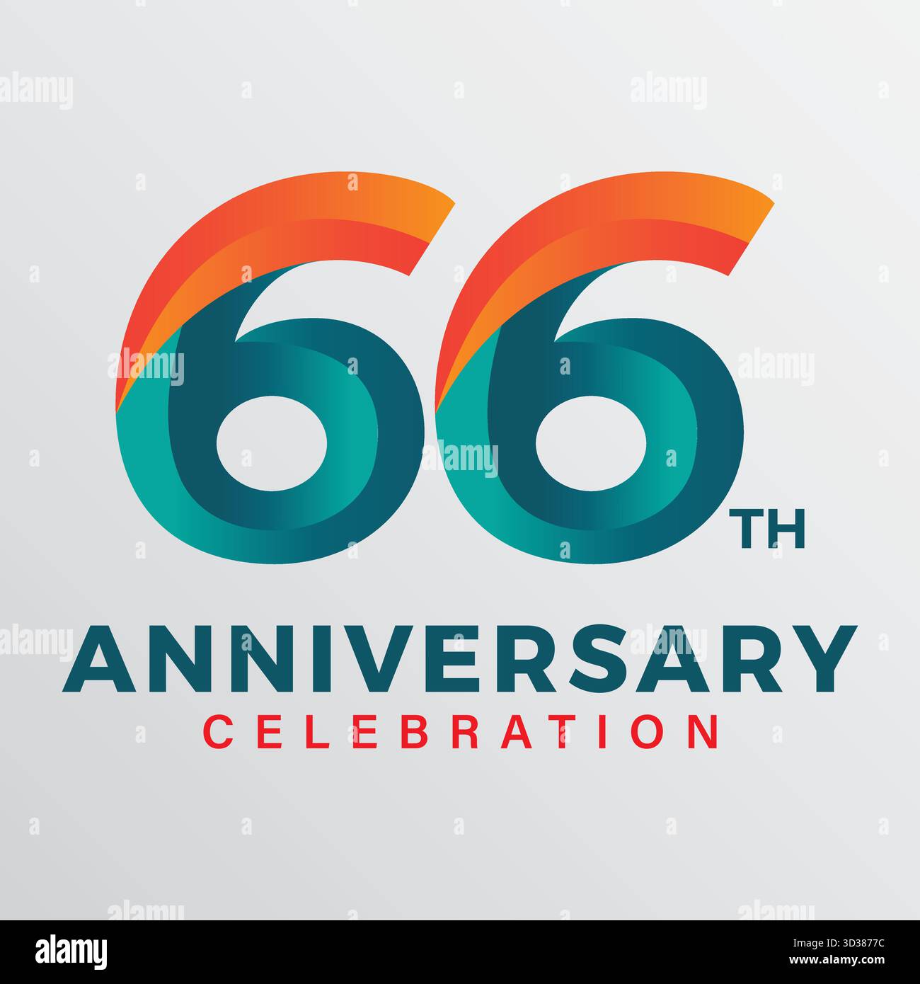 modèle de vecteur de célébration du 66e anniversaire. Illustration de Vecteur