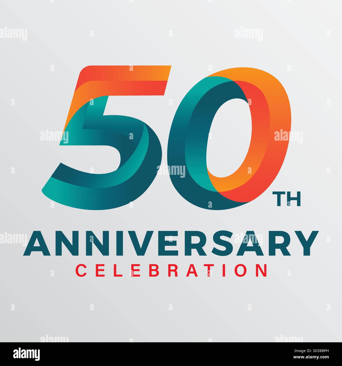 modèle de vecteur de célébration du 50e anniversaire Illustration de Vecteur