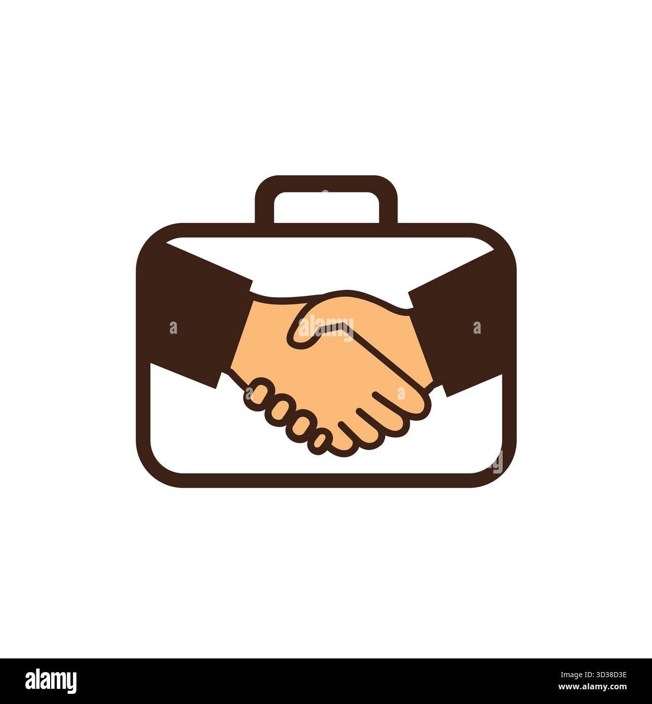 Business Deal et poignée de main, porte-documents logo symbole vectoriel Illustration de Vecteur