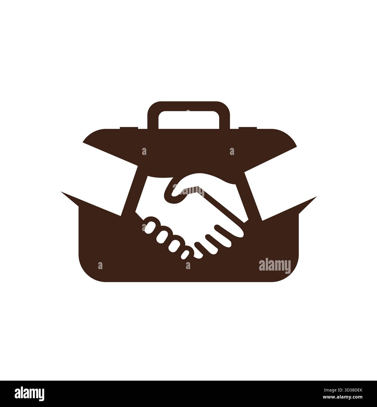 Business Deal et poignée de main, porte-documents logo symbole vectoriel Illustration de Vecteur