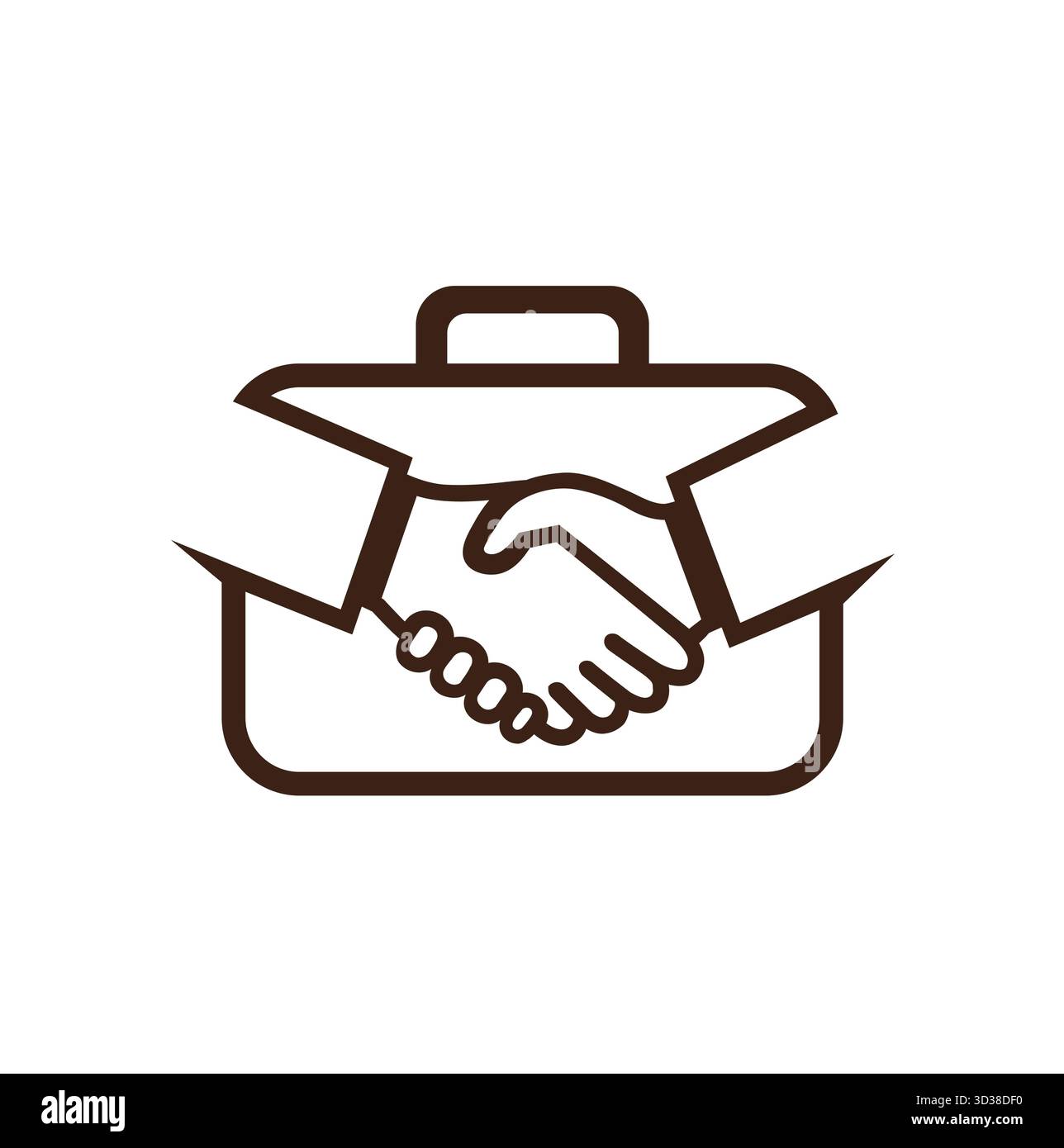 Business Deal et poignée de main, porte-documents logo symbole vectoriel Illustration de Vecteur