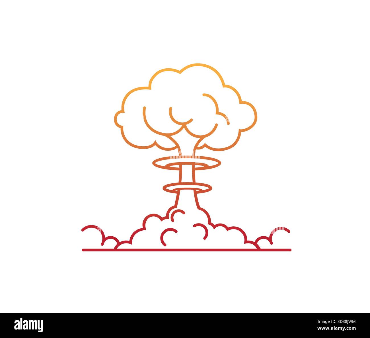 Emblématique Black and White Atomic Mushroom Cloud logo Vector lIllustration Illustration de Vecteur