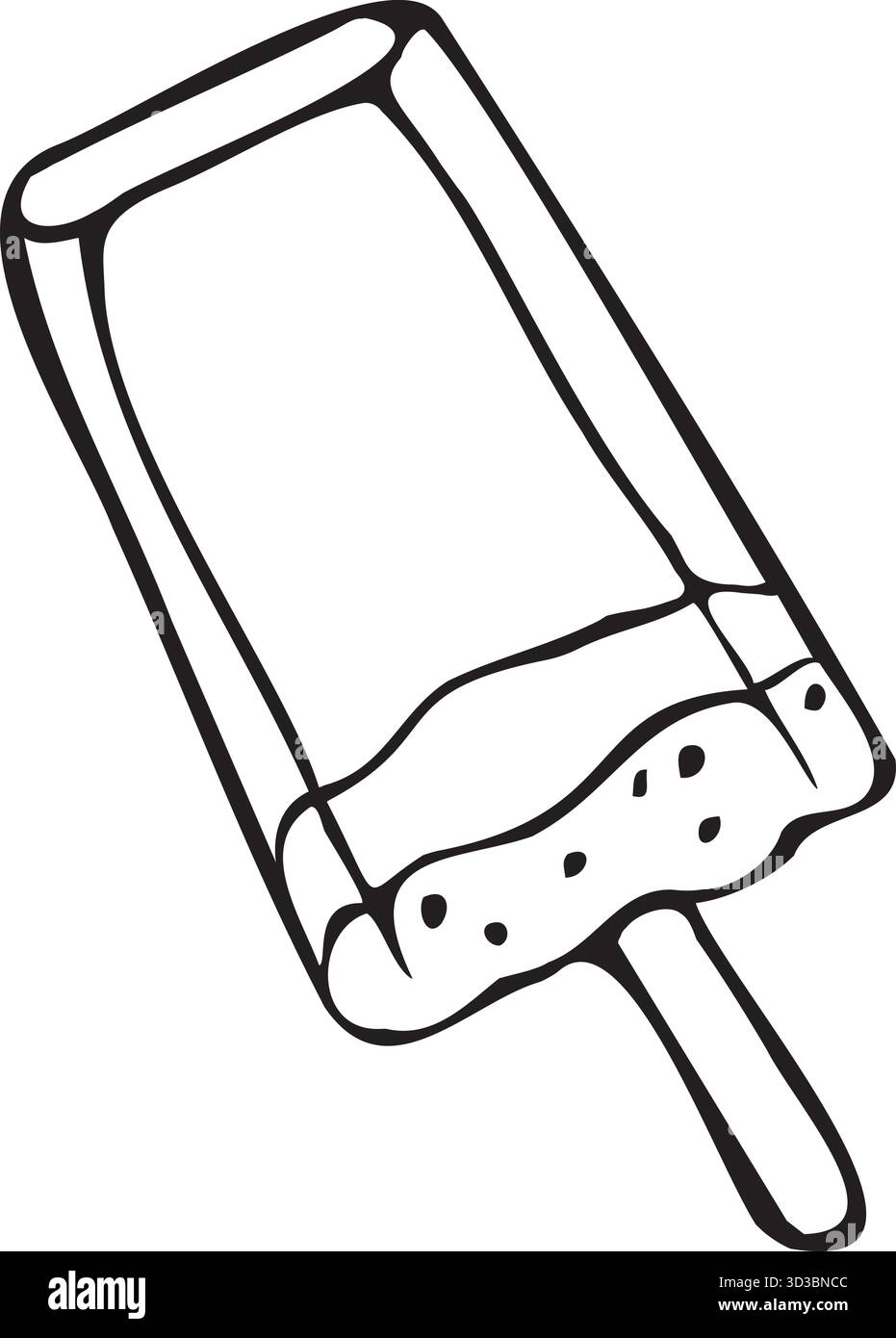 Croquis avec de la crème glacée noir sur blanc Illustration de Vecteur