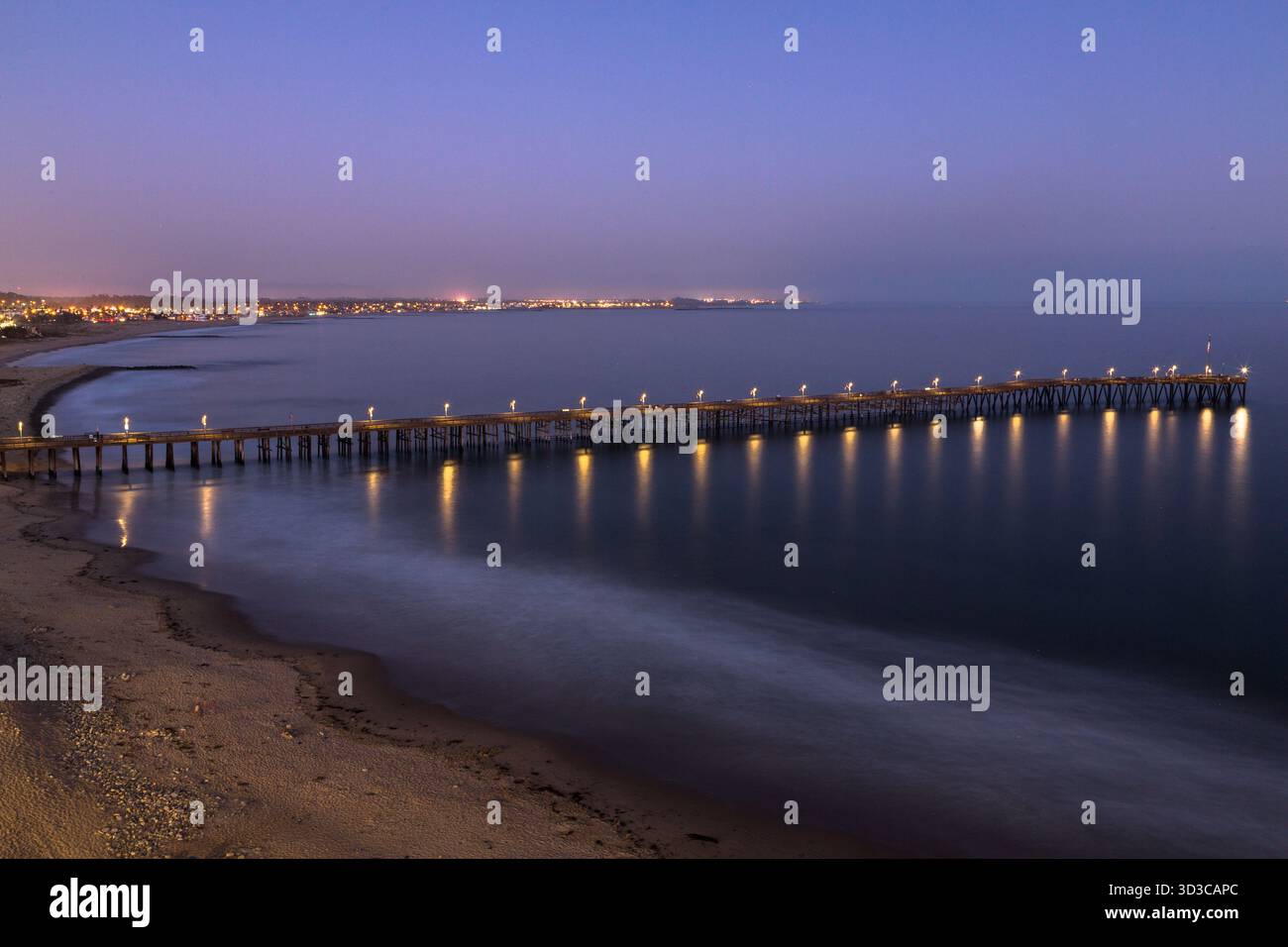 Ventura, Californie, USA Pier la nuit Banque D'Images