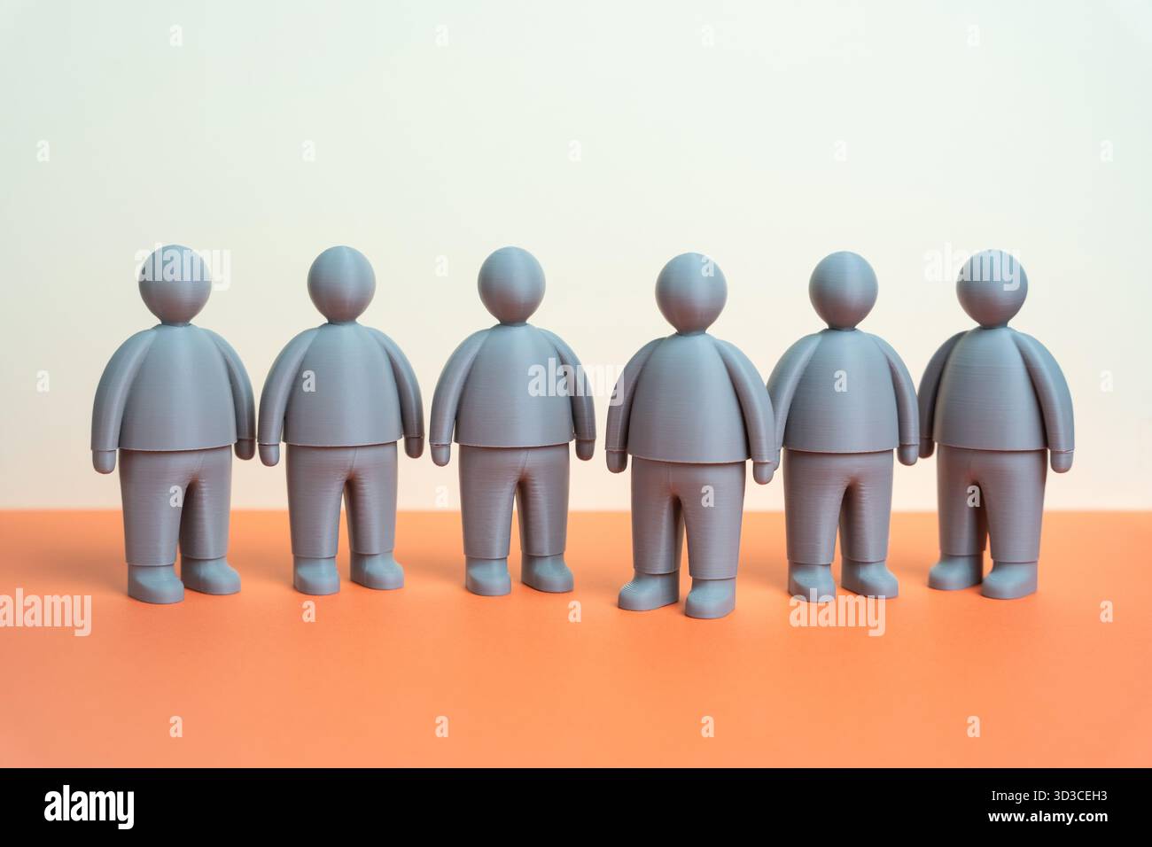 Les gens gris. Masse grise. Société inerte. Manque de réponse aux stimuli sociaux. Sociologie. Aliénation urbaine, ou études psychologiques sur le comportement social. Banque D'Images