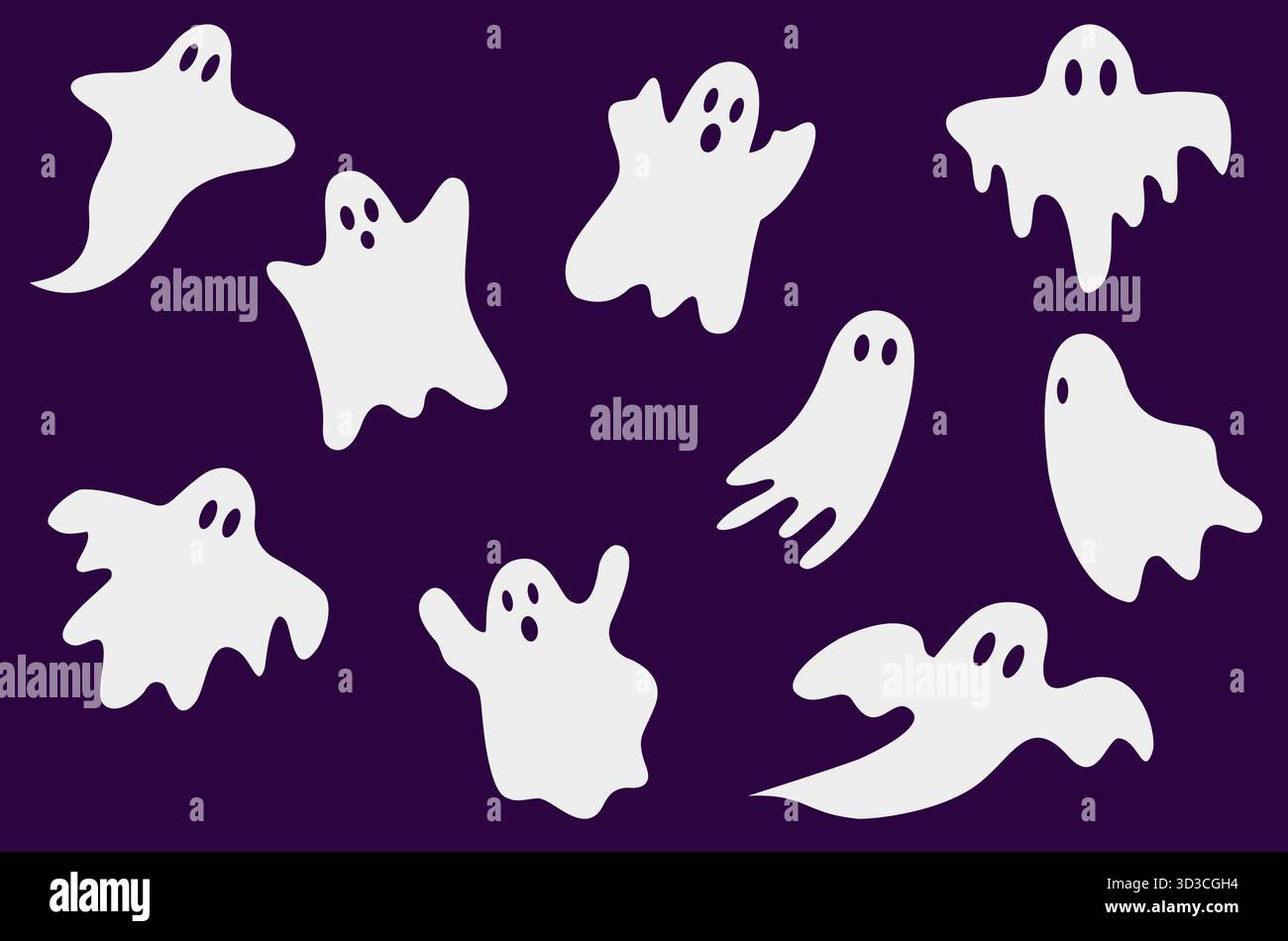 collection halloween clip art fantôme volant. Conception d'illustration d'Halloween. Illustration de Vecteur