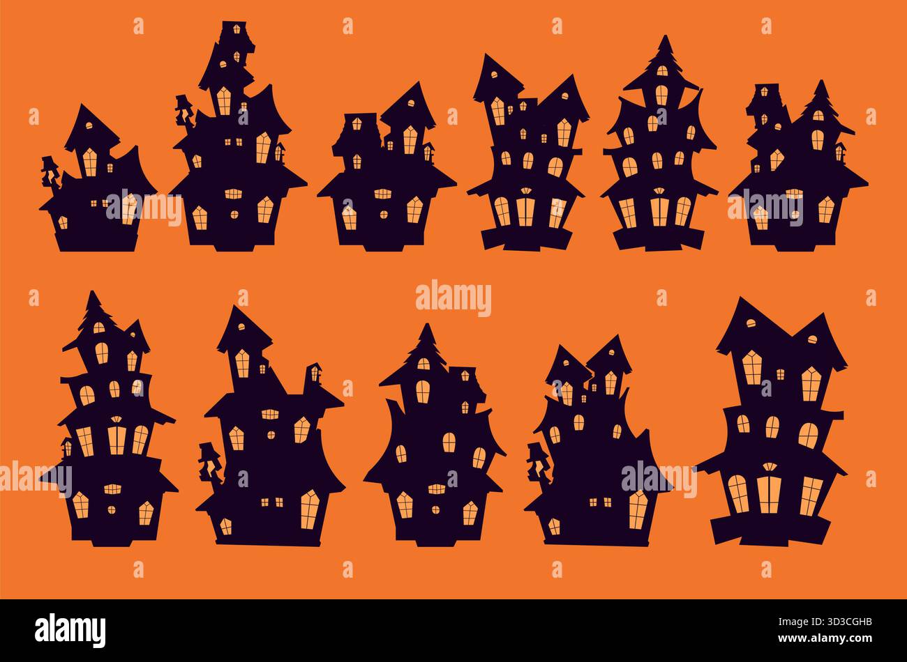 halloween collection clip art maison hantée. Conception d'illustration d'Halloween. Illustration de Vecteur
