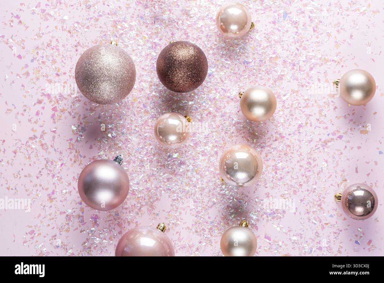 Décorations décorations de Noël arrière-plan. Classic glitter snowflakes Banque D'Images