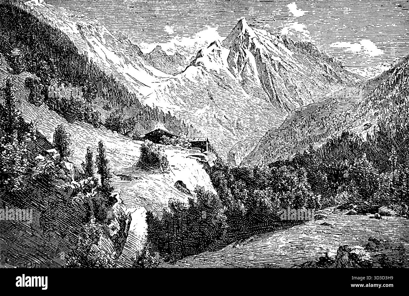 Brandberger Kolm, Zillergrunde, Alpes de Zillertal, Brandberg, Alpes autrichiennes, Autriche, illustration historique 1900 Banque D'Images