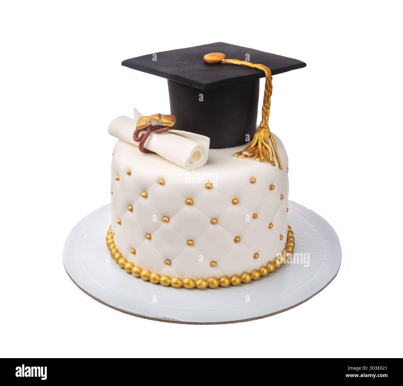 Décoration De Gâteau Diplôme 2025 – Paillettes Bleu Argent – Hauteur 28 Cm – Kit Complet Pour Fête De Fin D'études