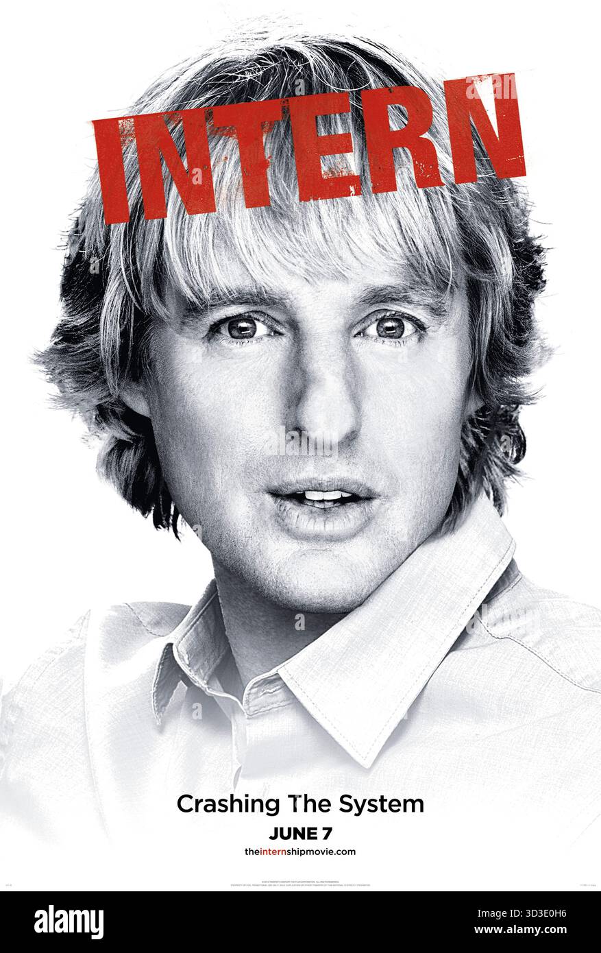 The Internship (2013) réalisé par Shawn Levy et mettant en vedette Owen Wilson dans le rôle de Nick Campbell, un vendeur récemment licencié qui, aux côtés de son ami de longue date, navigue courageusement dans un programme de stage Google extrêmement concurrentiel dans l'espoir de changer sa carrière. Affiche de personnage AMÉRICAINE À USAGE ÉDITORIAL EXCLUSIF. Crédit : BFA / Twentieth Century Fox Banque D'Images