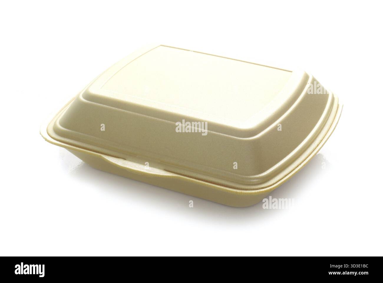 Conteneur alimentaire en polystyrène isolé sur blanc Banque D'Images
