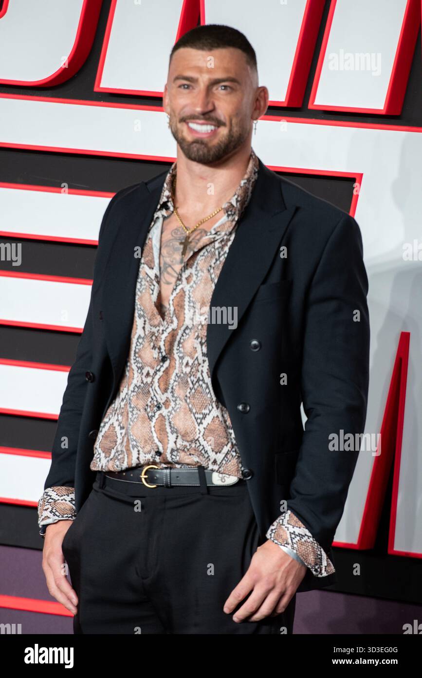 Londres, Royaume-Uni. 05 novembre 2025. James Frecheville assiste à la première britannique de « The Running Man » à l'Odeon luxe Leicester Square. Crédit : SOPA images Limited/Alamy Live News Banque D'Images