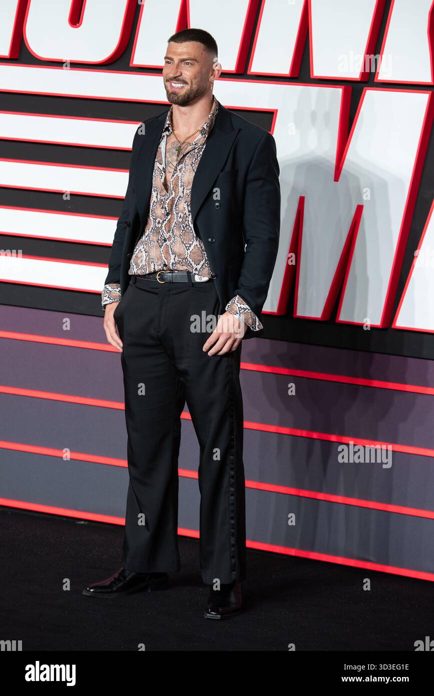 Londres, Royaume-Uni. 05 novembre 2025. James Frecheville assiste à la première britannique de « The Running Man » à l'Odeon luxe Leicester Square. Crédit : SOPA images Limited/Alamy Live News Banque D'Images