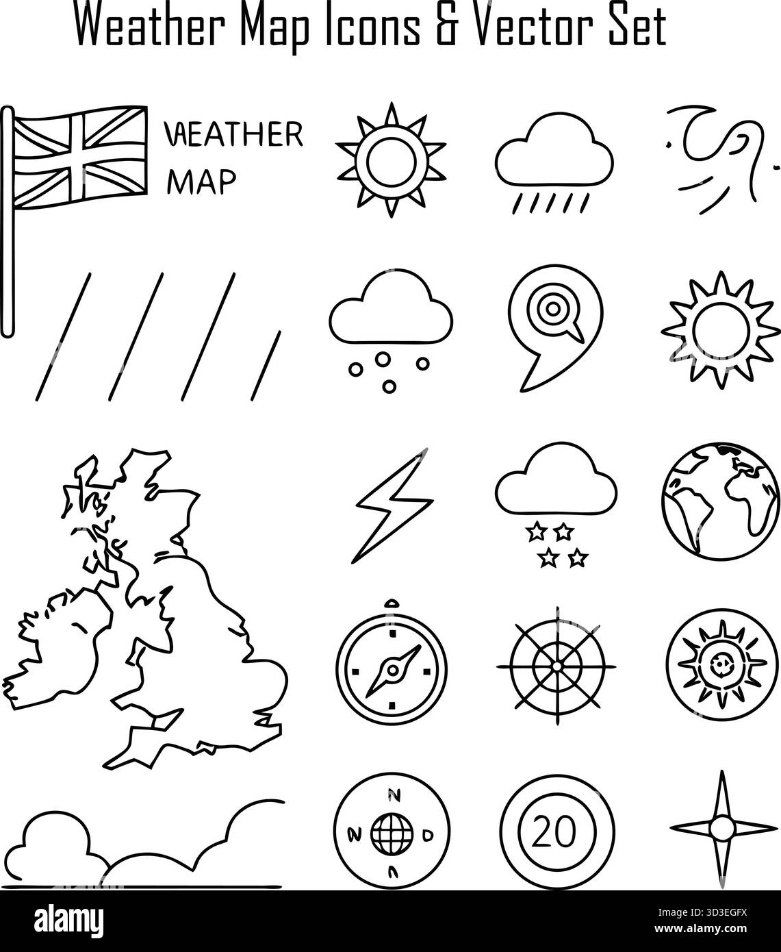 Jeu d'icônes de carte du monde – symboles de navigation globale, de géographie et de voyage Illustration de Vecteur
