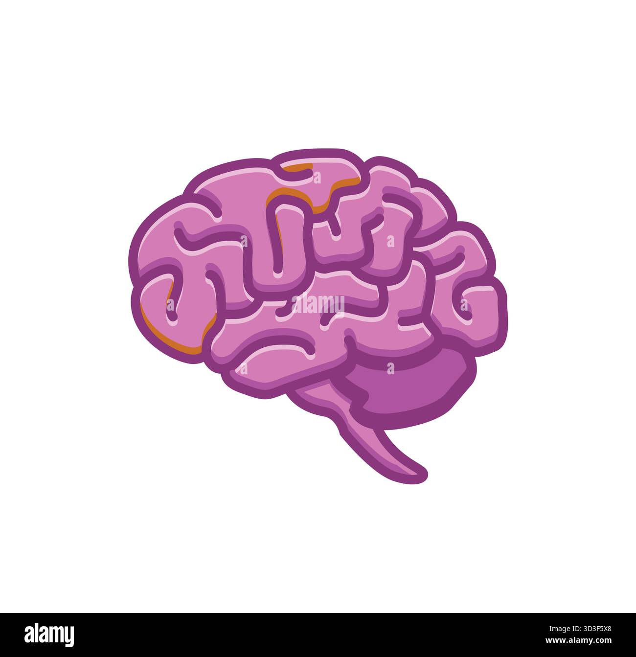 icône créative de conception de vecteur de cerveau abstrait Illustration de Vecteur