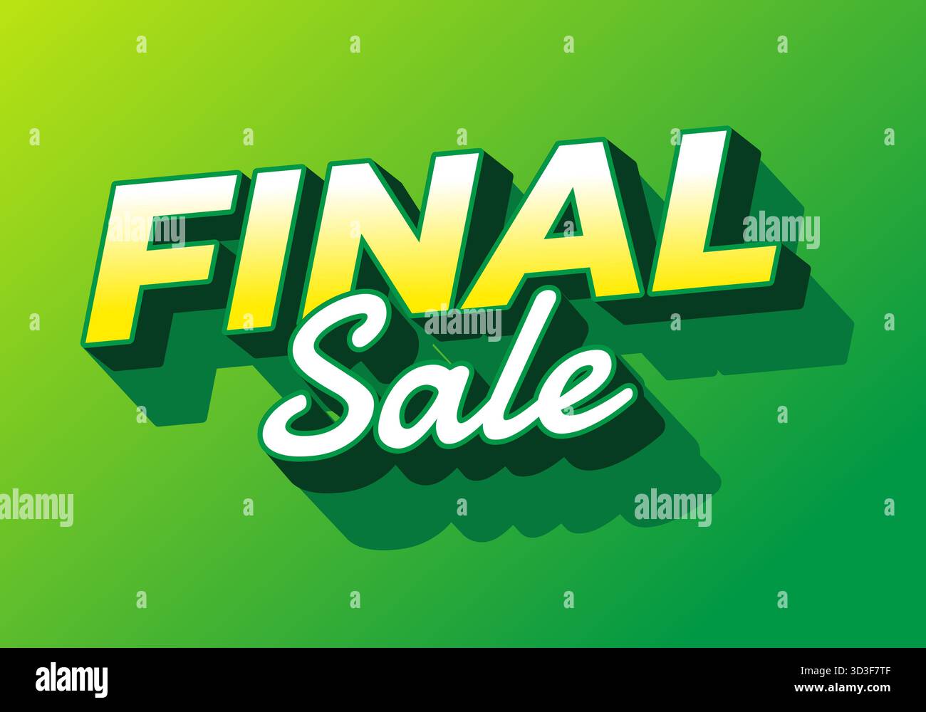 Vente finale. Style typographique moderne et accrocheur avec fond dégradé parfait pour la publicité de rabais en magasin Illustration de Vecteur