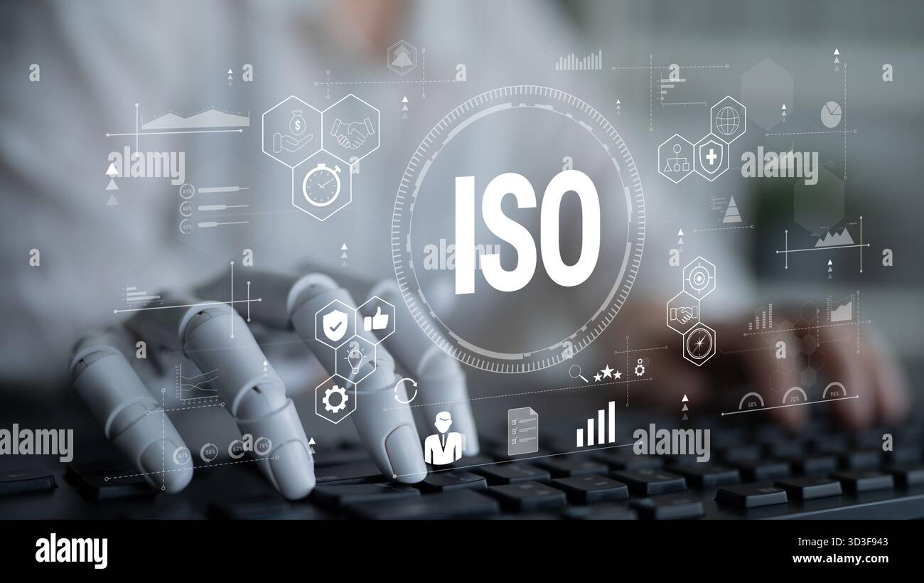 Utilisation de systèmes d'IA pour la certification ISO et la gestion de la qualité internationale. L'invention concerne un système d'IA permettant d'assurer la qualité et la conformité des processus commerciaux. Motif Banque D'Images
