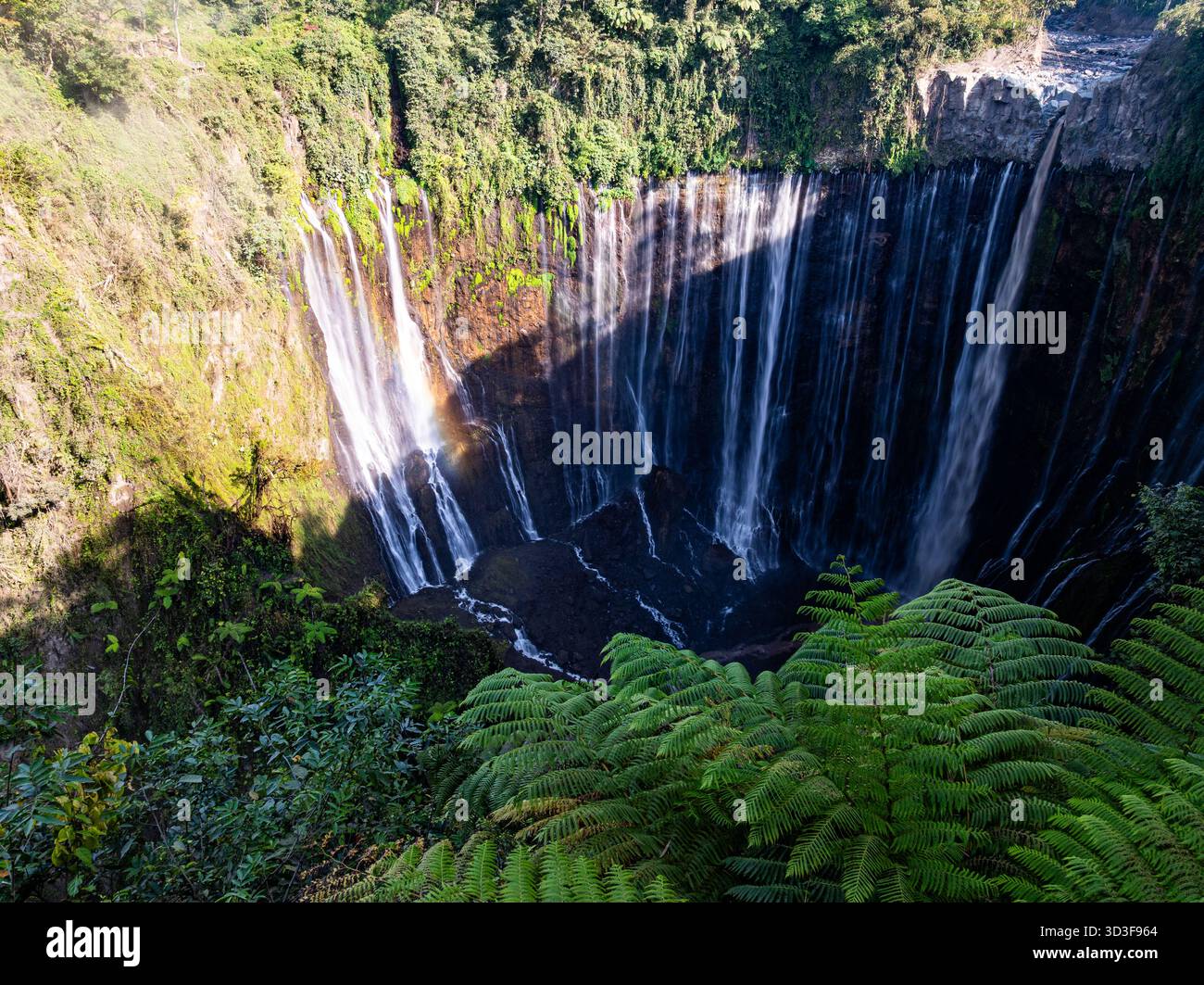 Vue aérienne des chutes de Tumpak Sewu également connu sous le nom de Coban Sewu.Beautiful Tumpak Sewu Cascades sont une attraction touristique dans l'est de Java, Indonésie.A. Banque D'Images