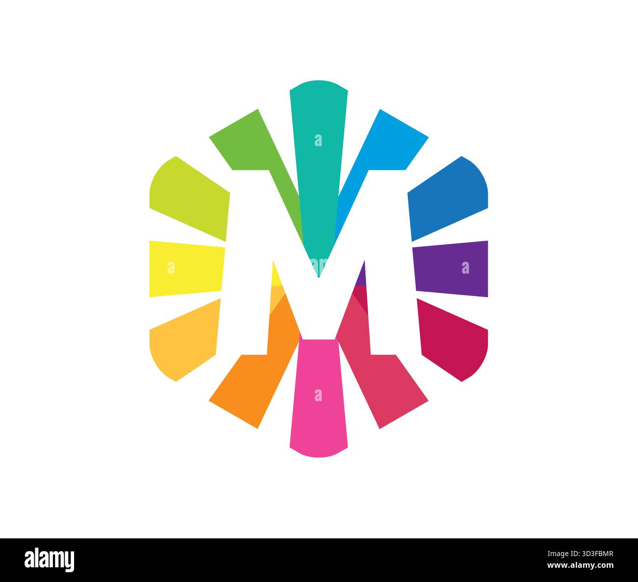 Abstrait Hexagon forme logo lettre M vecteur colorée illustration de conception d'élément Illustration de Vecteur