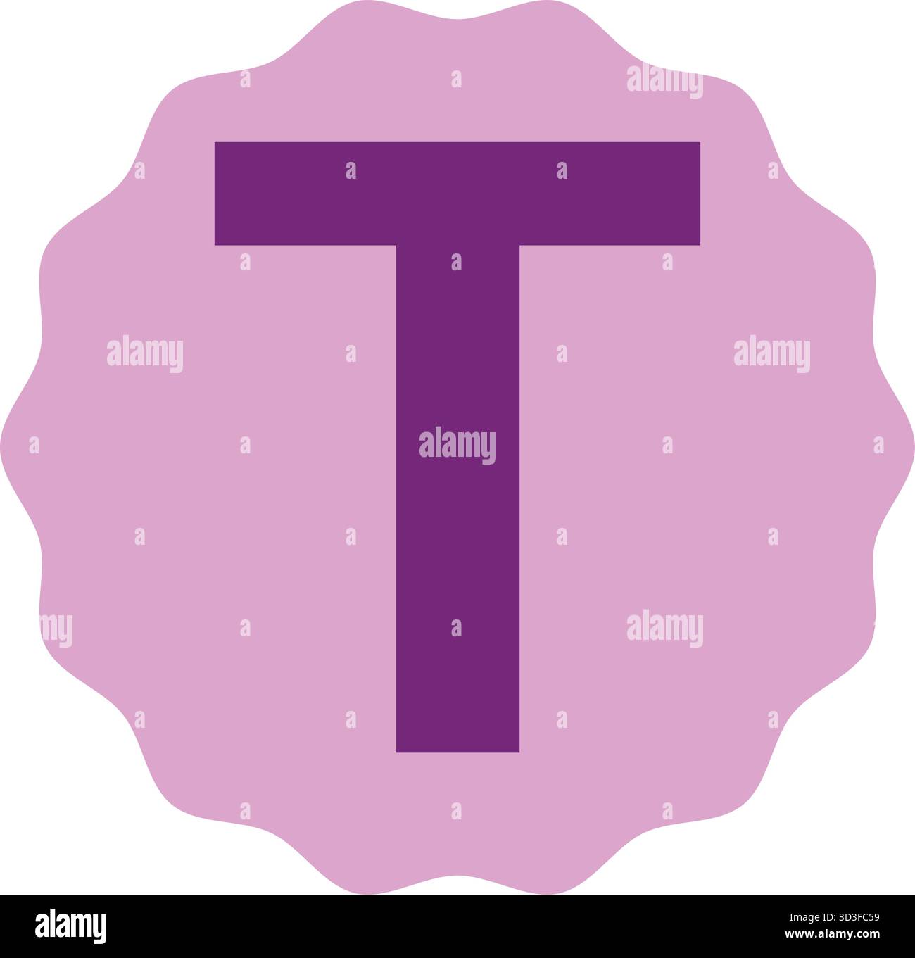 T lettre alphabétique vecteur isolé sur fond blanc. Idéal pour le matériel éducatif, les cartes-éclair alphabet, l'art typographique créatif, les concepts de logo. Illustration de Vecteur