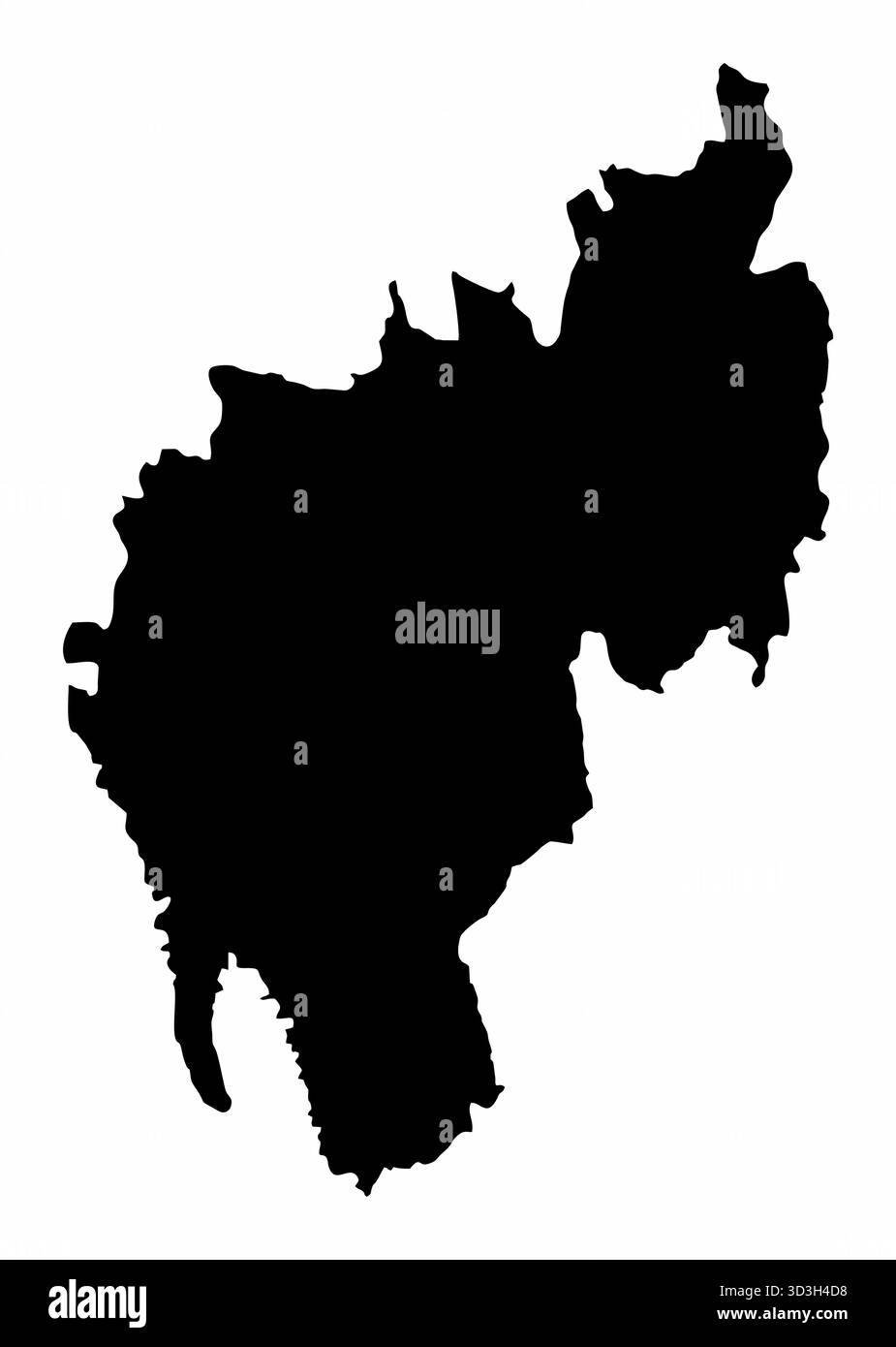 Carte de silhouette Tripura isolé sur fond blanc, Inde Illustration de Vecteur