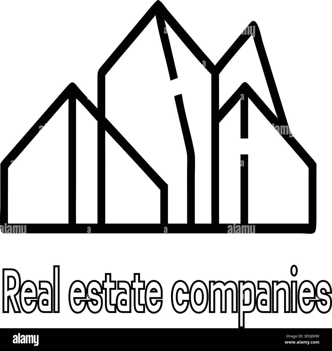 Conception de logo d'entreprise d'architecture minimaliste avec des formes géométriques de bâtiment, des lignes épurées, des couleurs élégantes d'or et de gris, art vectoriel professionnel moderne Illustration de Vecteur