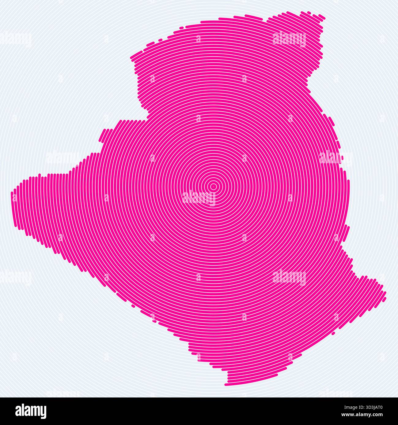 Anneaux en forme d'Algérie. Carte du pays formée par des cercles empilés. Conception de la forme de la frontière de l'Algérie. Illustration vectorielle élégante. Illustration de Vecteur