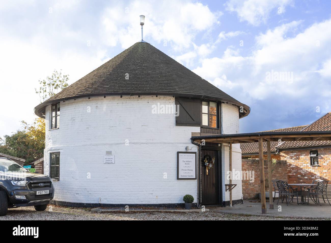 Le moulin à vent à Chatham Green, Chelmsford, Essex, Angleterre. Banque D'Images