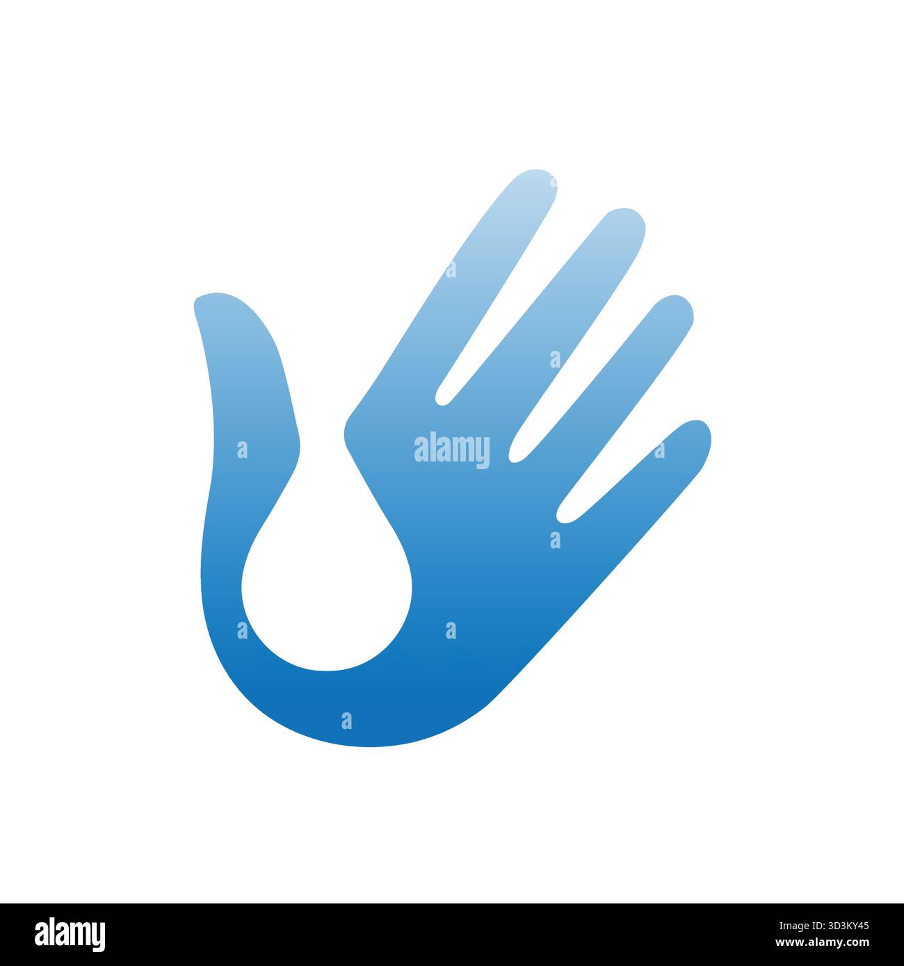 Abstrait mains Drop logo doigt moderne et goutte d'eau dans l'espace négatif vecteur symbole Design illumination Illustration de Vecteur