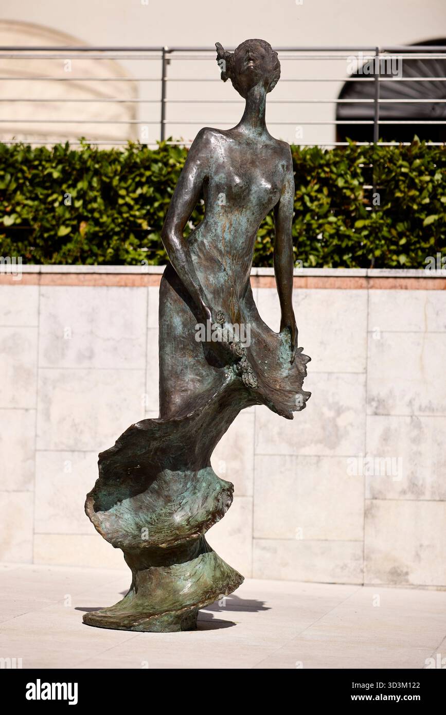 Statue à la porte de Porta dell' Orologio, Salo Italie Banque D'Images