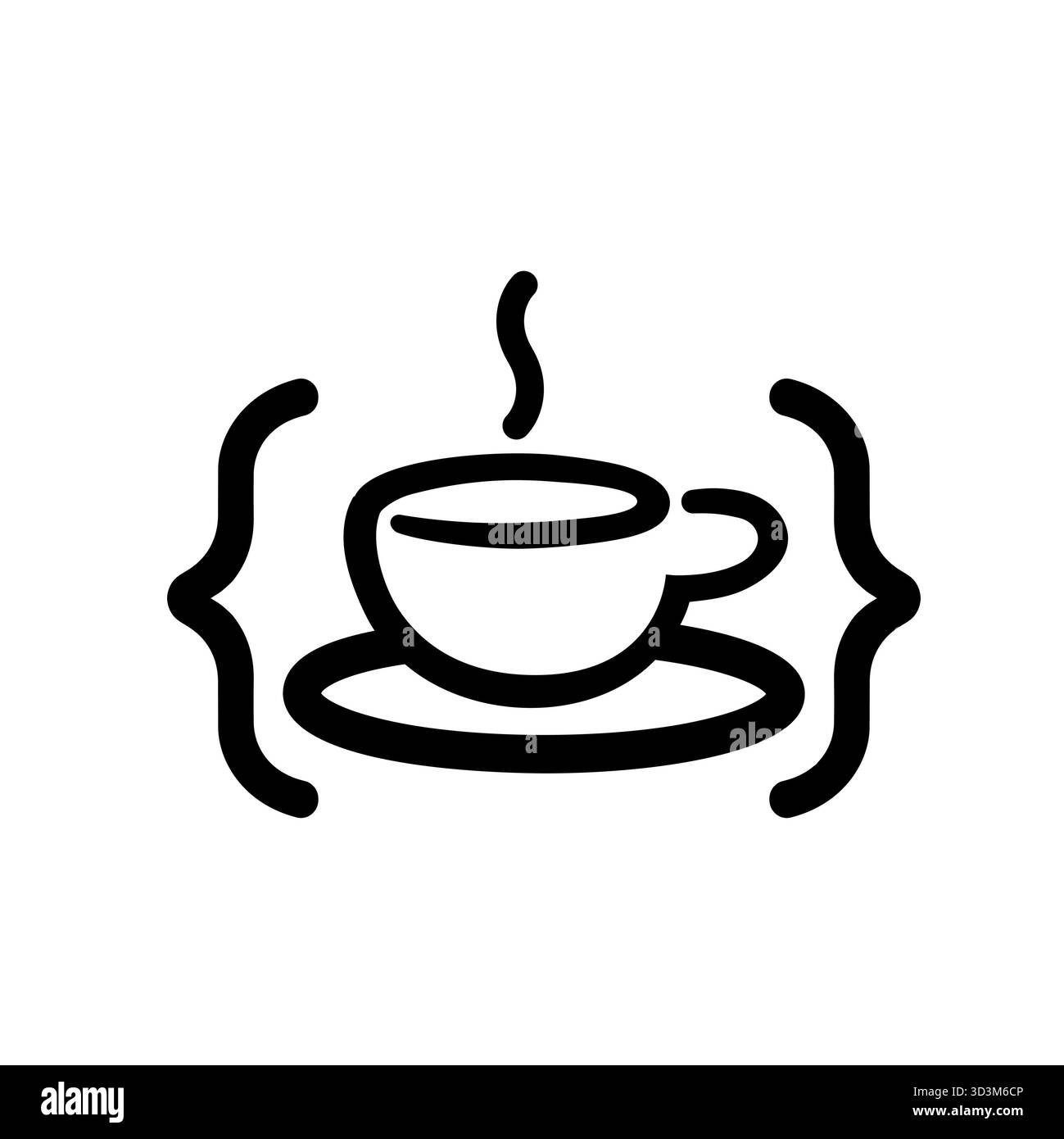 Icône de conception de vecteur de symbole de symbole de symbole de code de tasse de café minimal Illustration de Vecteur