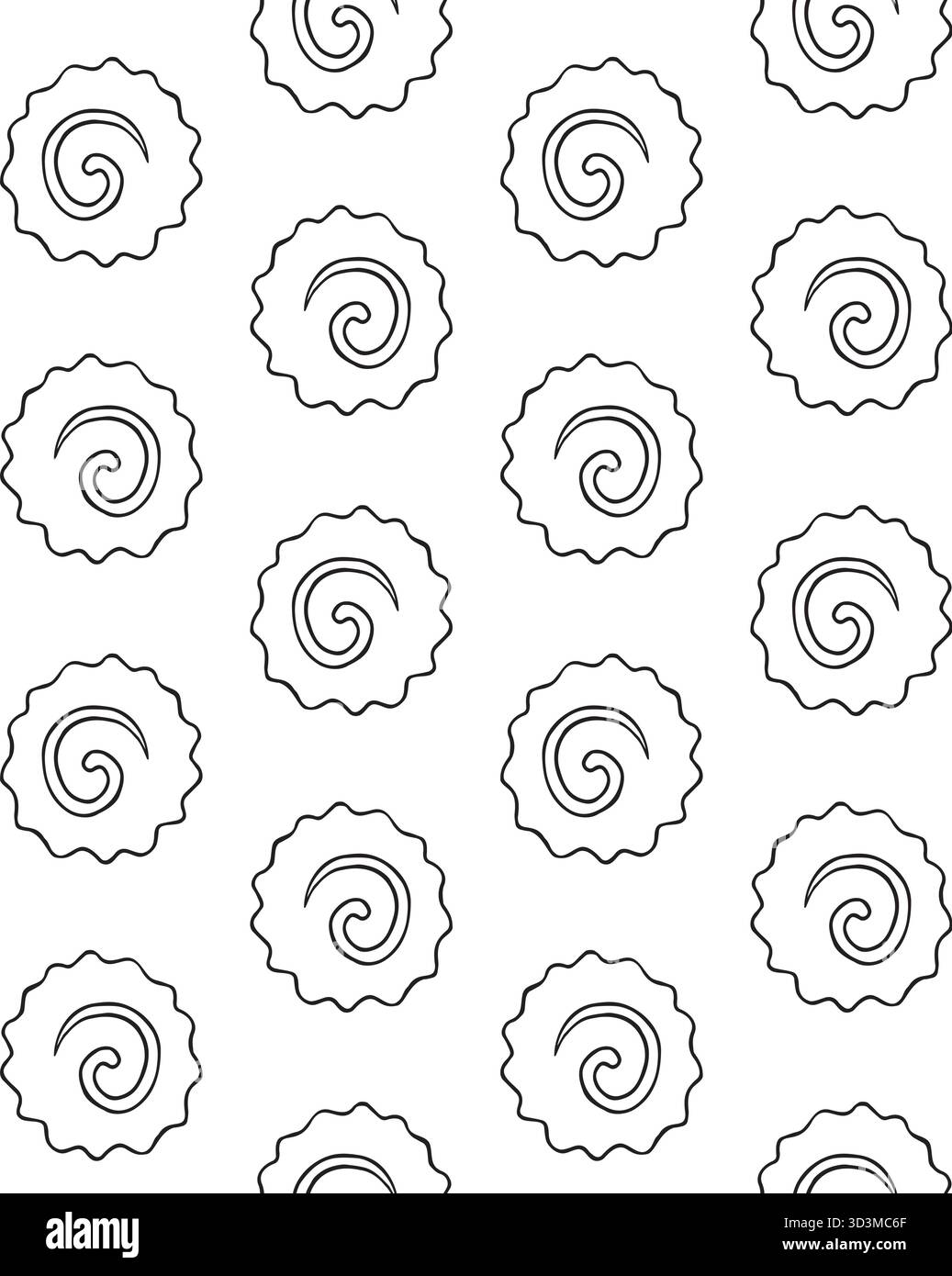 Vecteur modèle sans couture de croquis dessiné à la main doodle coloré Narutomaki isolé sur fond blanc Illustration de Vecteur