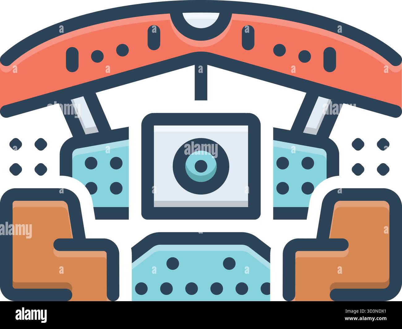 Icône pour cockpit d'avion, avion Illustration de Vecteur