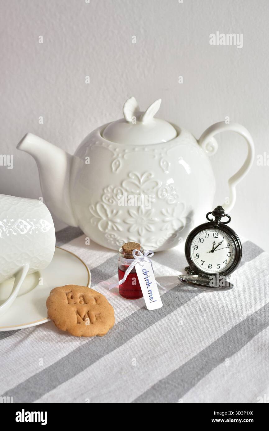 Wonderland Tea Party en gros plan Banque D'Images