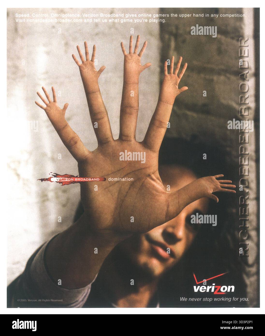 2005 publicité pour les services Internet à large bande de Verizon Communications Banque D'Images