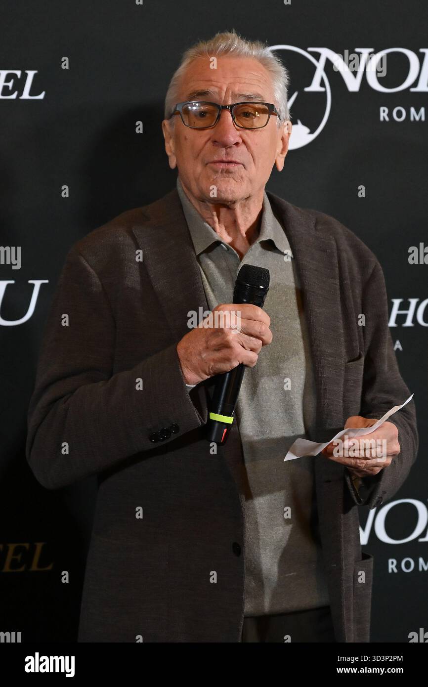 Rome, Italie. 06 novembre 2025. Robert de Niro assiste à l'ouverture de Nobu Hotel à Nobu Hotel Rome, Italie, le 6 novembre 2025. (Photo de Domenico Cippitelli/NurPhoto) crédit : NurPhoto SRL/Alamy Live News Banque D'Images