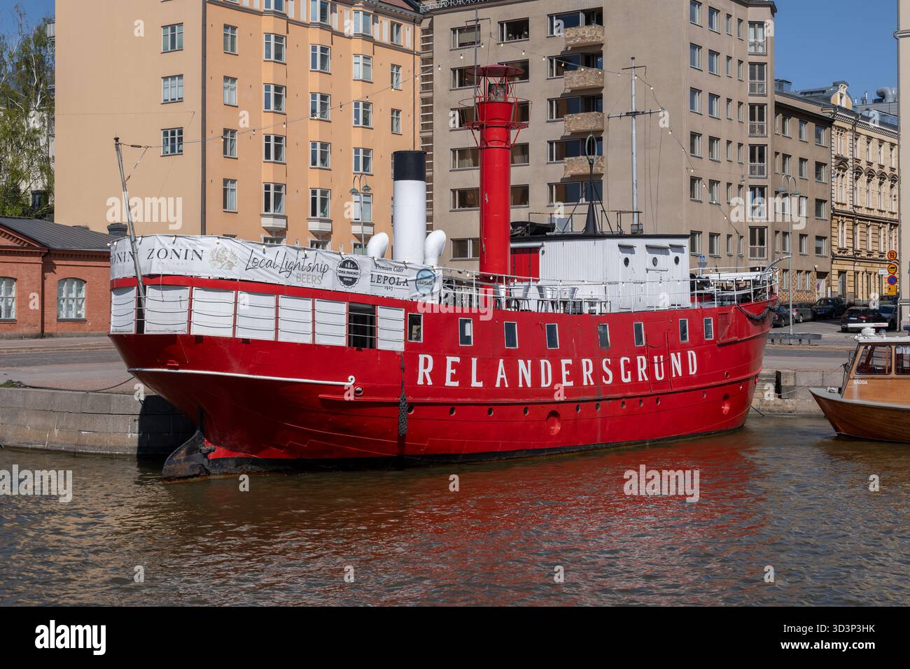 Navire léger Relandersgrund (navire léger) à Helsinki, Finlande. Navire historique de 1888 construit à Turku au chantier naval W:m Crichton & C :O. Banque D'Images