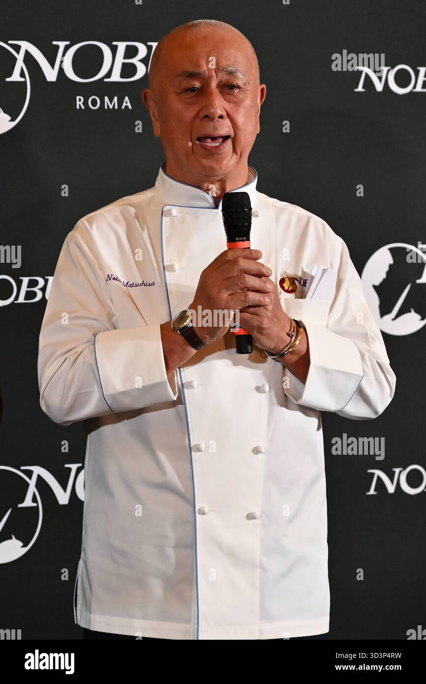 News - ouverture de l'hôtel Nobu à Rome Nobu Matsuhisa assistez à l'ouverture de l'hôtel Nobu à l'hôtel Nobu Rome le 6 novembre 2025 à Rome, Italie Rome Nobu Hotel Italie Copyright : xDomenicoxCippitellix/xLiveMediax LPN 2126165 Banque D'Images