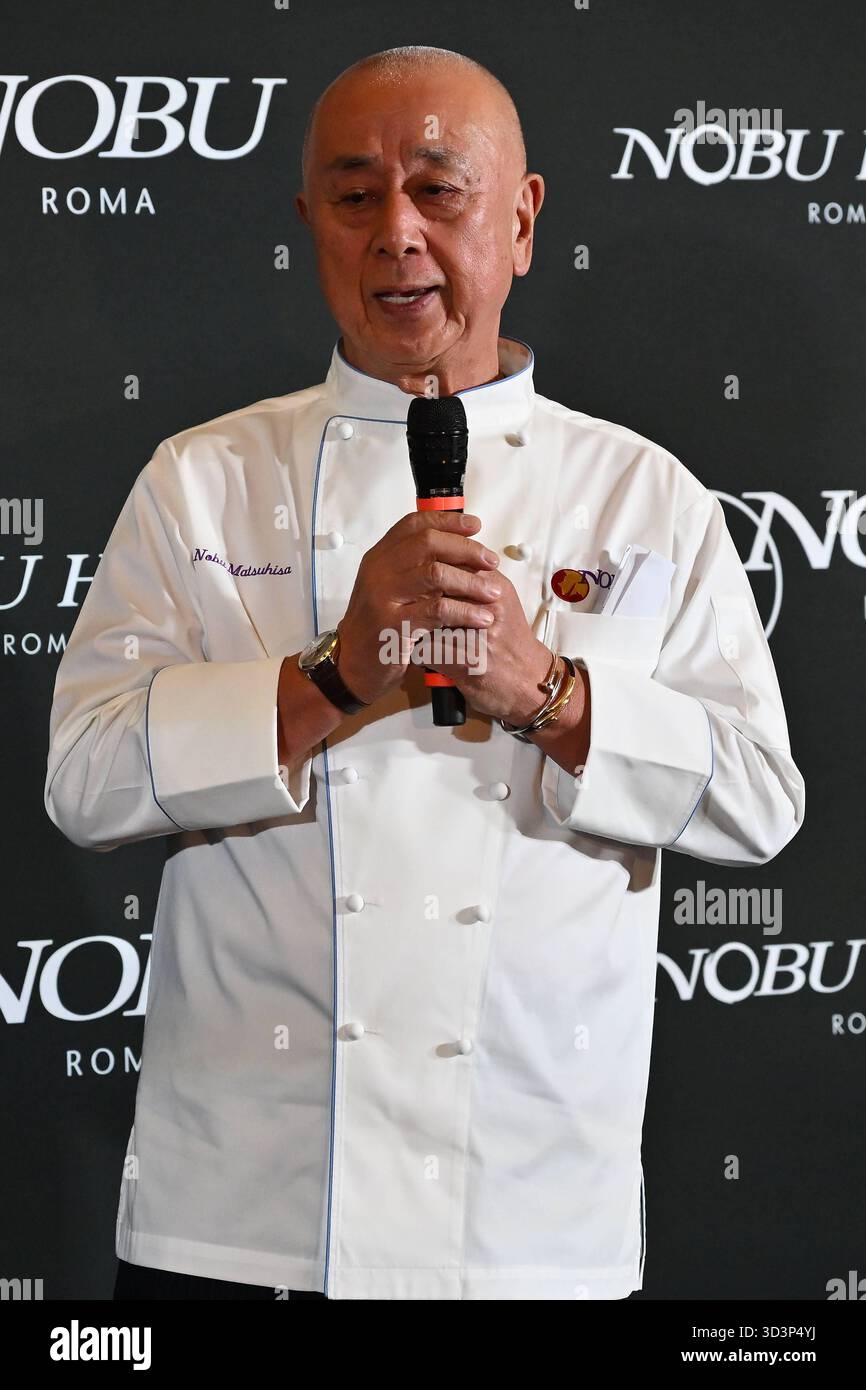 News - ouverture de l'hôtel Nobu à Rome Nobu Matsuhisa assistez à l'ouverture de l'hôtel Nobu à l'hôtel Nobu Rome le 6 novembre 2025 à Rome, Italie Rome Nobu Hotel Italie Copyright : xDomenicoxCippitellix/xLiveMediax LPN 2126166 Banque D'Images