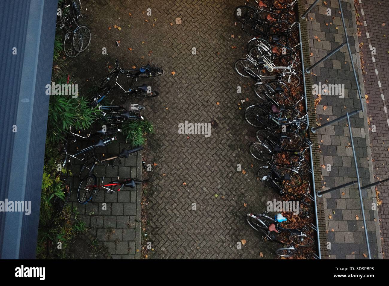 parking vélo, vu d'en haut Banque D'Images