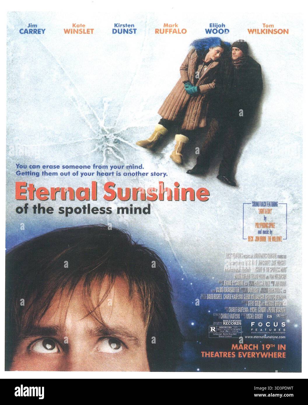 2004 Eternal Sunshine of the Spotless Mind sortie promo de cinéma, avec Jim Carrey, Kate Winslet ; réalisé par Michel Gondry Banque D'Images