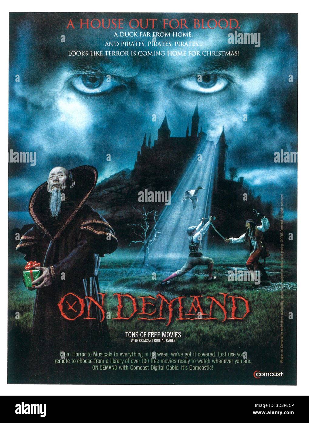 2006 Comcast Digital Cable on Demand service ad, disponibilité de plus de 200 films gratuits Banque D'Images