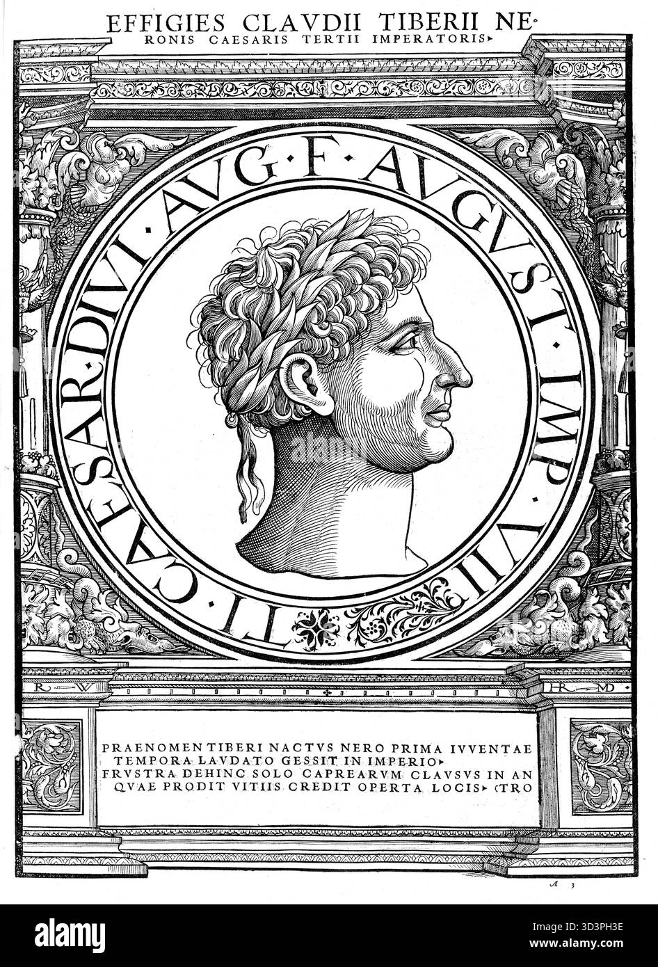 Tibère Jules César Auguste, avant son adoption par Auguste Tibère Claudius Néron, (né le 16 novembre 42 av. J.-C. à Rome, mort le 16 mars 37 au cap Misenum) était empereur romain de 14 à 37 av. J.-C.. Après son beau-père Auguste, Tibère était le deuxième empereur de l'Empire romain, reproduction authentique, restaurée numériquement à partir d'un original du XIXe siècle, date d'enregistrement non indiquée Banque D'Images
