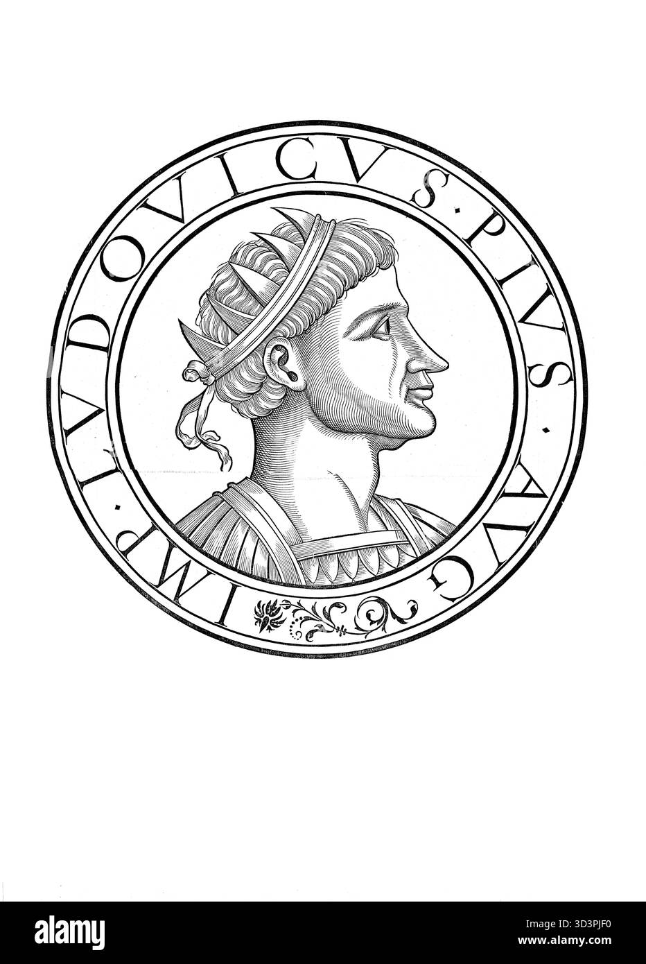 Ludwig I., Ludwig der Fromme, Louis le pieux, geb. Juni/août 778 à Chasseneuil BEI Poitiers, GEST. 20. Juni 840 in Ingelheim am Rhein War König des Banque D'Images