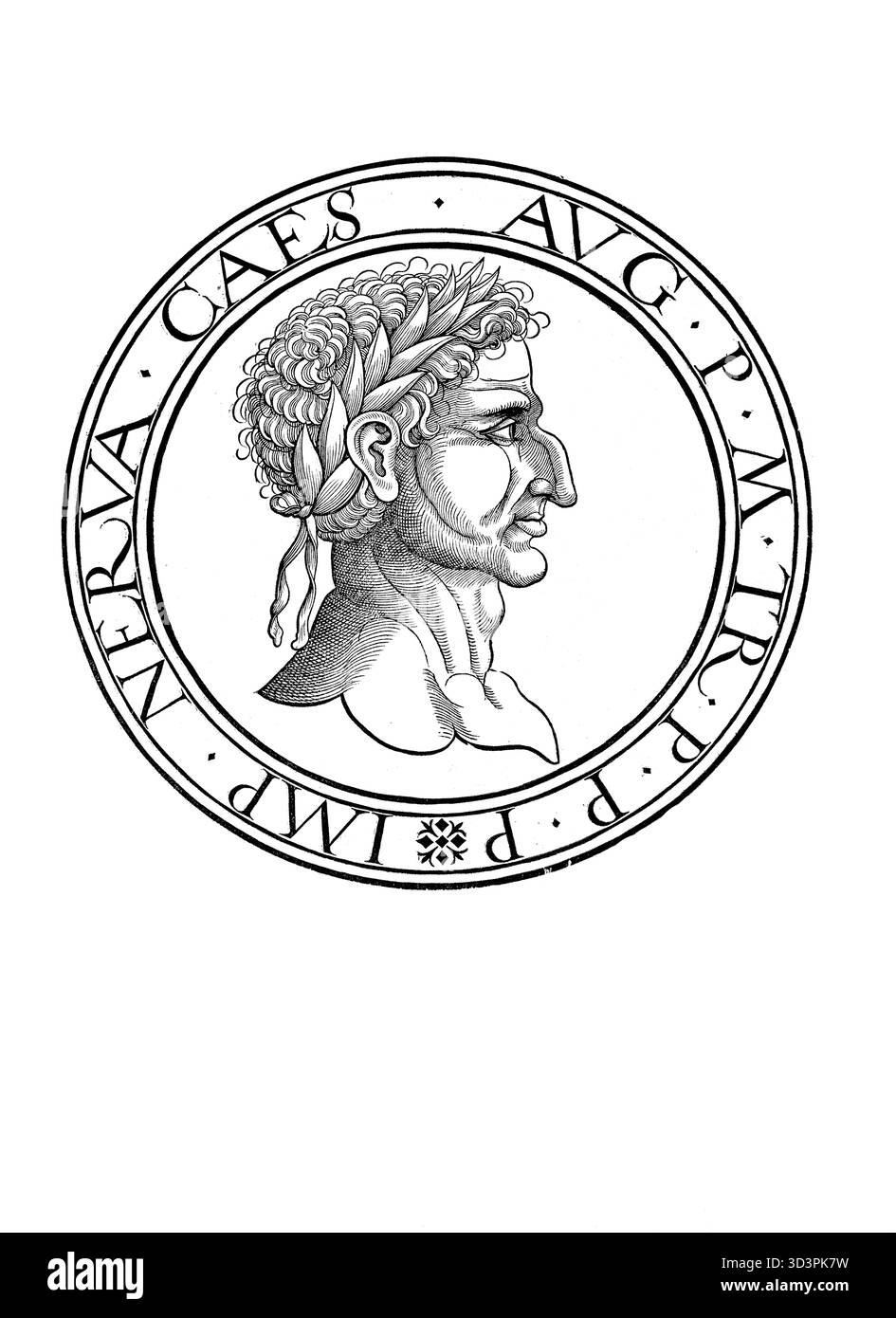 Nerva geb. 8. Novembre 30 à Narnia en Ombrien, Gest. 27. Januar 98 in ROM War als Nachfolger Domitians Römischer Kaiser vom 18. oder 19. Septembre 96 Banque D'Images