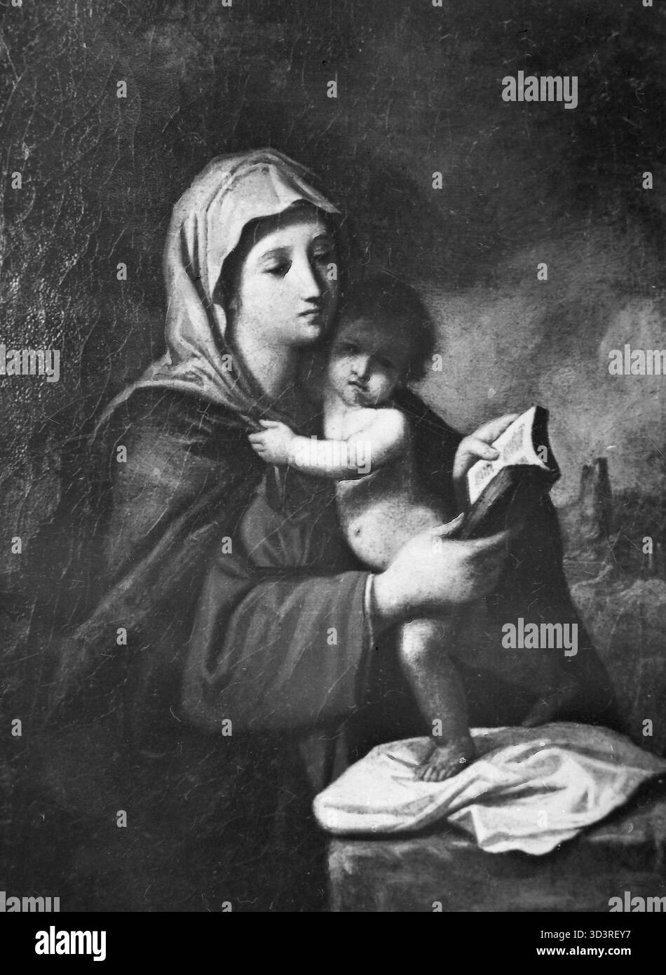 La Madone au livre, peinture d'un artiste italien non identifié, années 1600 Banque D'Images