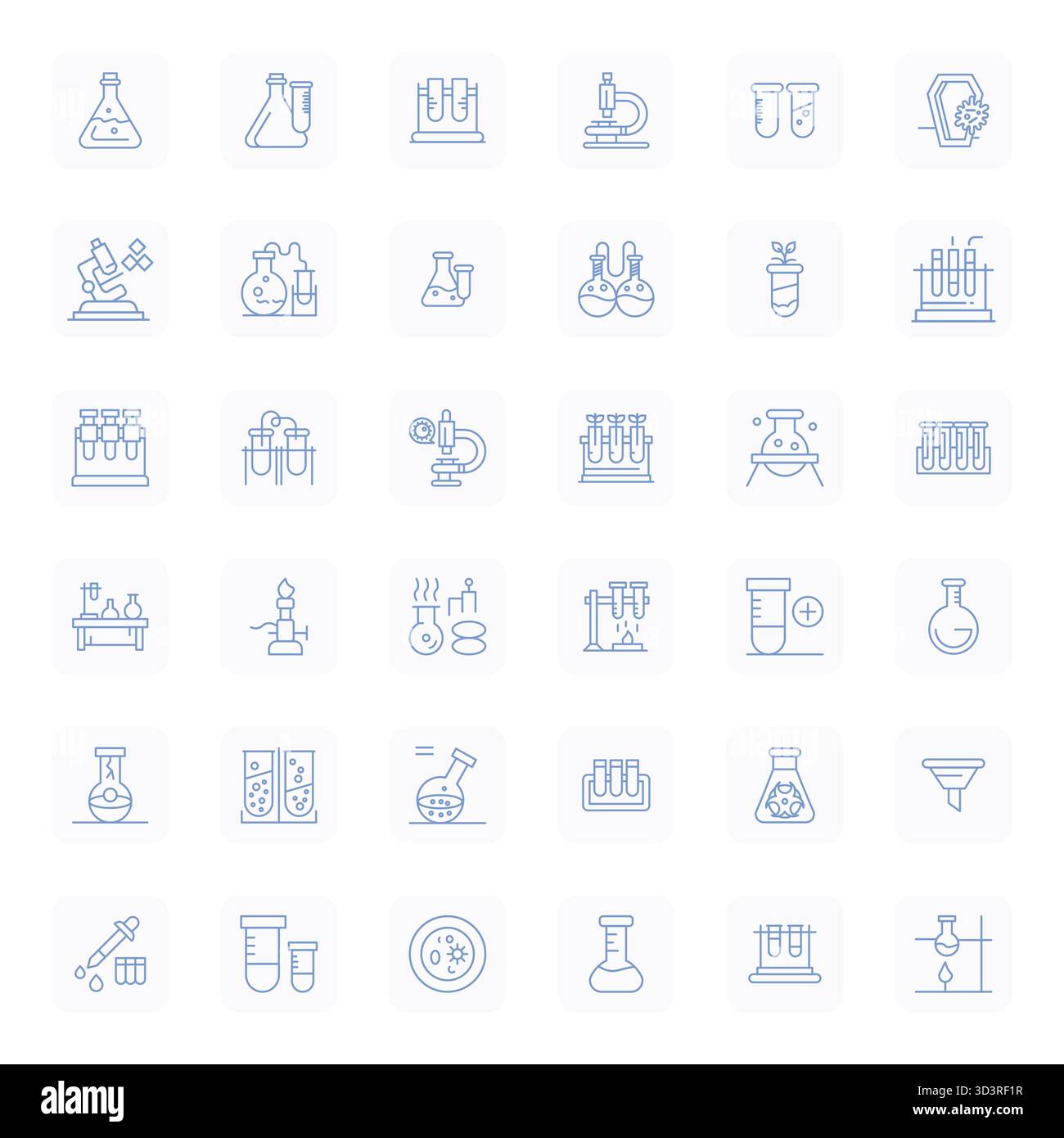 Collection exclusive de 36 icônes vectorielles Regular Bold Outline pour l'équipement de laboratoire, développée avec 256x256 affichage résolution parfaite pour la marque premium ex Illustration de Vecteur